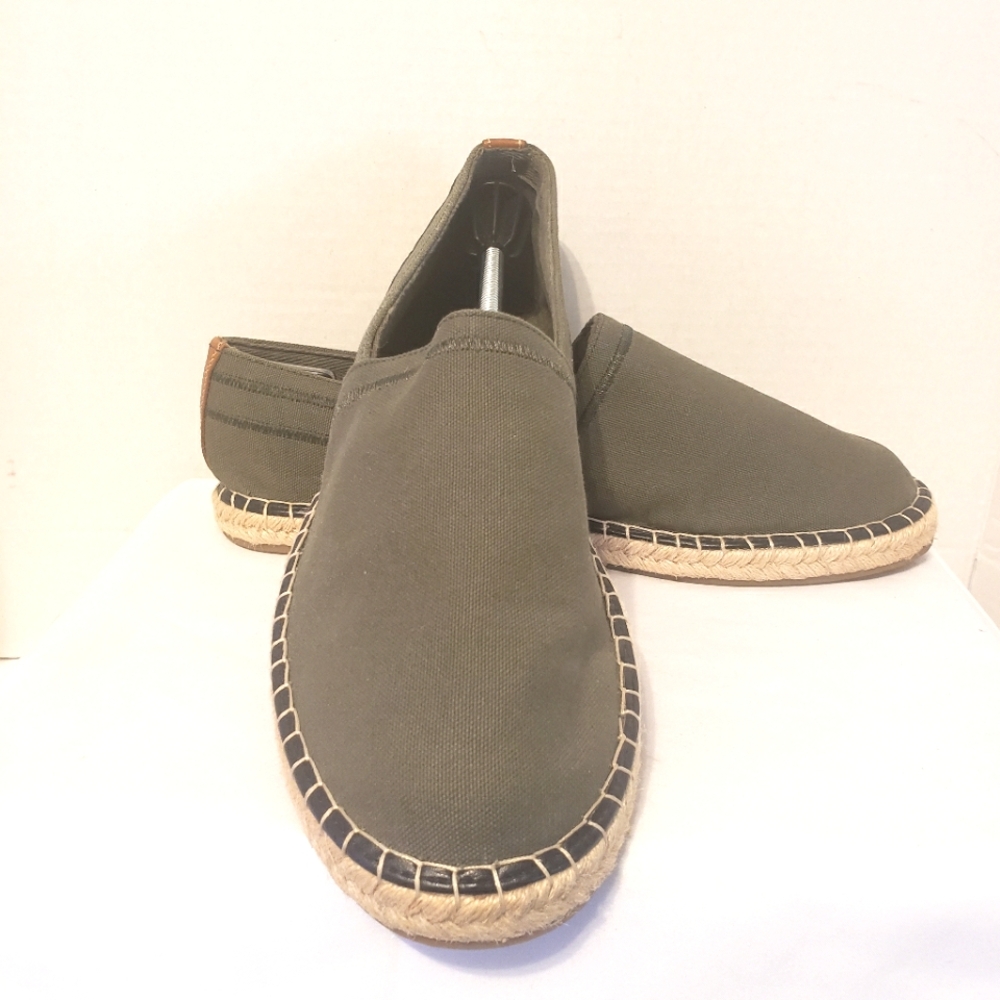 Zara Fabric Espadrilles Olive Green Size 43 (US 12)